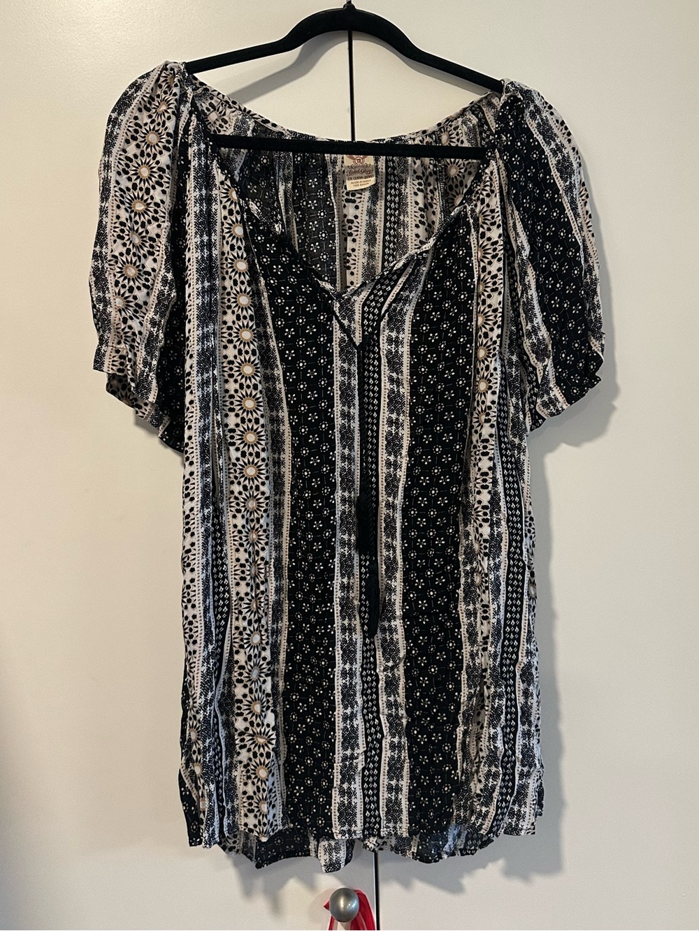 Women’s 2x Faded Glory Patterned Short Sleeve Blouse